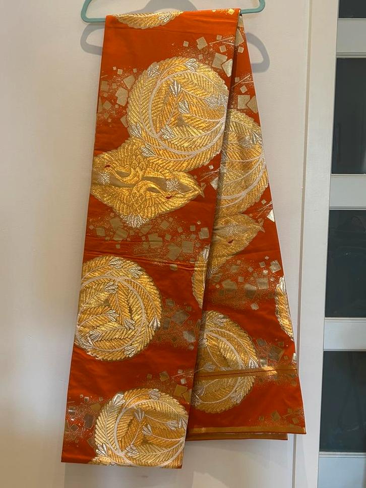 Vintage Japanse dubbelzijdige Fukuro Obi, Kleding | Dames, Riemen en Ceinturen, Zo goed als nieuw, Verzenden