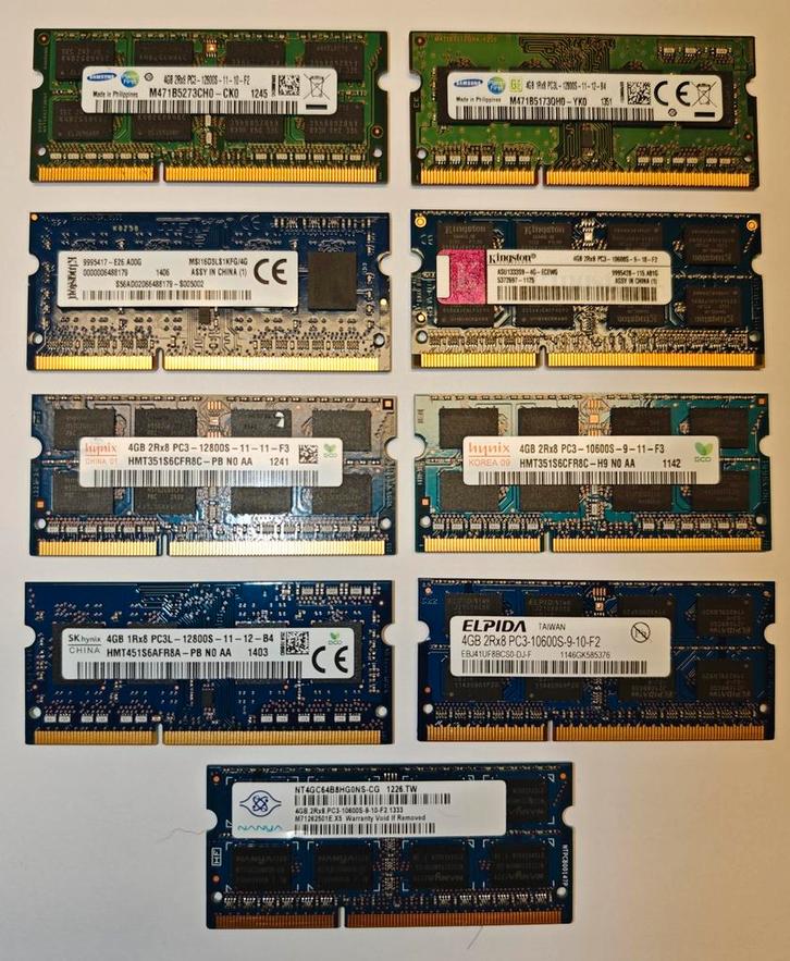 9x 4GB DDR3 SODIMM, Computers en Software, RAM geheugen, DDR3, Ophalen of Verzenden