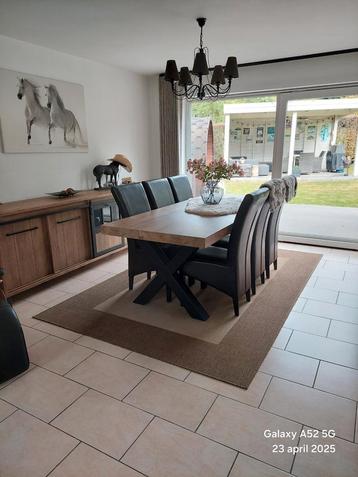 Bruin leder eetkamerstoel, Huis en Inrichting, Stoelen, Ophalen, Zo goed als nieuw, Bruin
