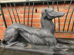 groot zwart liggende windhond whippet greyhound, Tuin en Terras, Tuinbeelden, Ophalen, Beton