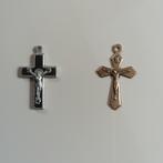 2 vintage crucifix hangertjes., Antiek en Kunst, Ophalen of Verzenden