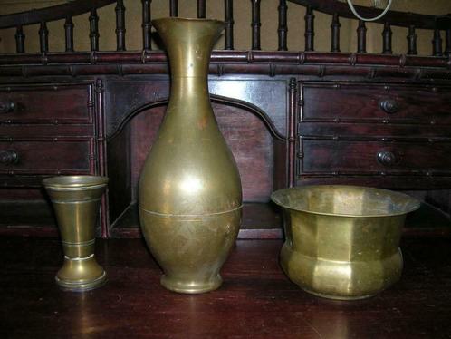Koper vazen en potje, Antiquités & Art, Antiquités | Bronze & Cuivre, Cuivre, Enlèvement ou Envoi