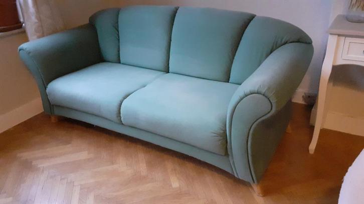 Canapé 3 places vert, Huis en Inrichting, Zetels | Zetels, Gebruikt, Rechte bank, Driepersoons, Hout, Kunststof, Ophalen