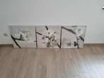 Schilderij: drieluik met bloemen, Ophalen, Gebruikt, 50 tot 75 cm, Schilderij