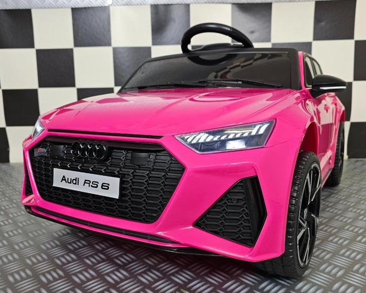 Kinderauto Audi RS6 - soft start - leren zit - met RC, Kinderen en Baby's, Speelgoed |Speelgoedvoertuigen, Nieuw, Afstandsbediening