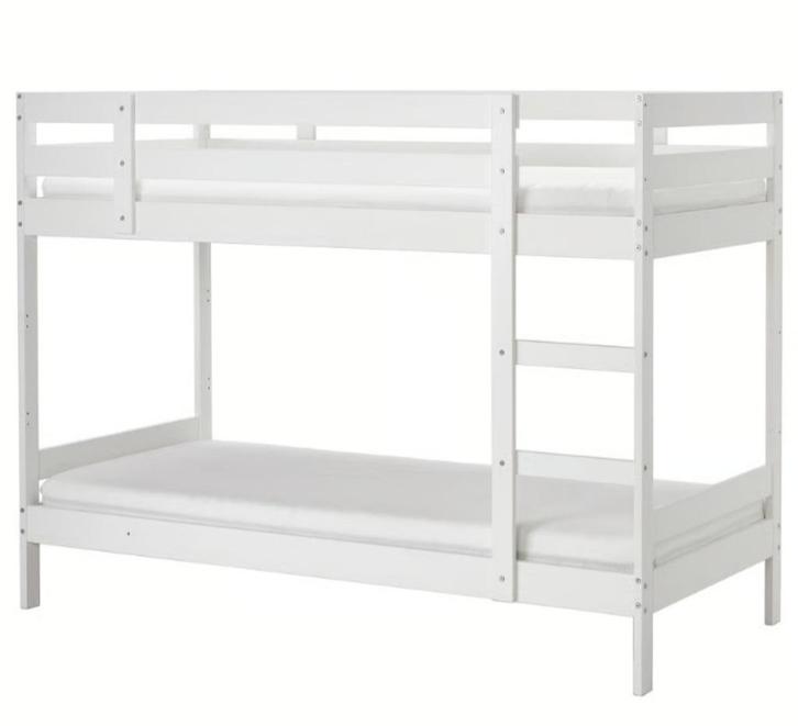 IKEA MYDAL stapelbed – wit (90x200 cm), Huis en Inrichting, Slaapkamer | Stapelbedden en Hoogslapers, Zo goed als nieuw, Stapelbed