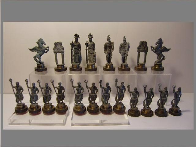 SCHAAKPIONNEN : 20x Romeinse modellen in metaal met patina, Hobby & Loisirs créatifs, Jeux de société | Jeux de plateau, Utilisé