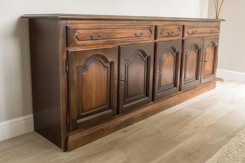 Massieve dressoir in kerselaar, Maison & Meubles, Armoires | Dressoirs, Utilisé, 200 cm ou plus, 50 à 75 cm, Avec tiroir(s), Avec porte(s)