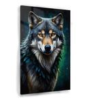 Élégance nocturne : loup dans une peinture sur verre Starli, Antiquités & Art, Art | Peinture | Moderne, Envoi