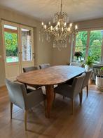 Ovale vol houten tafel, Huis en Inrichting, Ophalen, Gebruikt, 100 tot 150 cm, 200 cm of meer