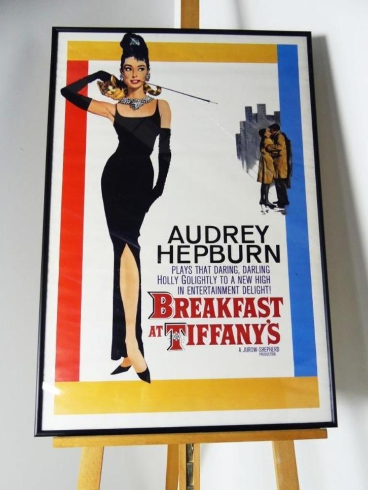 Audrey Hepburn Breakfast At Tiffany's - ingelist Poster, Verzamelen, Film en Tv, Zo goed als nieuw, Film, Poster, Ophalen of Verzenden