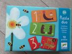 Puzzel duo Djeco: de getallen, Ophalen of Verzenden, Minder dan 10 stukjes, Zo goed als nieuw, 2 tot 4 jaar