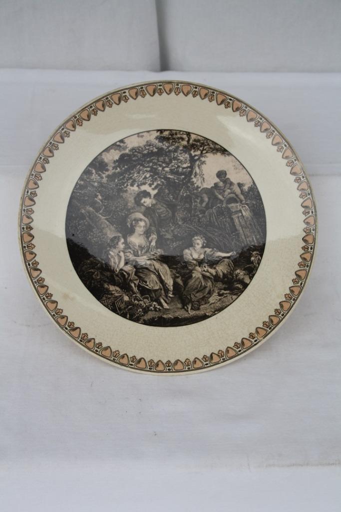 wandbord : Les présents du berger sujet Boucher, Antiek en Kunst, Antiek | Wandborden en Tegels, Ophalen of Verzenden