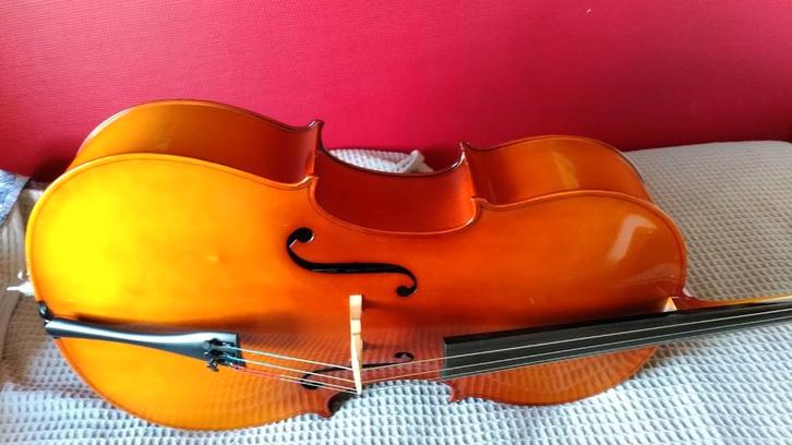 Cello, Muziek en Instrumenten, Strijkinstrumenten | Cello's, Zo goed als nieuw, 4/4-cello, Met koffer, Ophalen