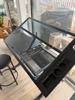 Mooie zwarte tekentafel met glazen blad, Doe-het-zelf en Bouw, Tekentafels, Ophalen, Zo goed als nieuw
