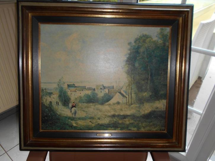 Duplikaat in prachtig kader vd hand van Corot JBC 1796-1875, Antiek en Kunst, Kunst | Schilderijen | Klassiek, Ophalen
