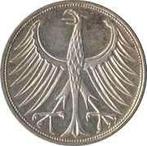 5 deutsche mark 1951 D : 1968 : 25 € 11,2 gr, Enlèvement, Allemagne, Monnaie en vrac, Argent