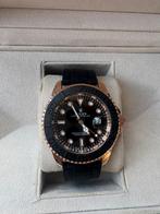 Montre Rolex Yacht-Master - Occasion - Rose Gold et Noir, Ophalen of Verzenden, Zo goed als nieuw
