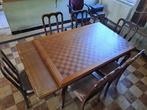houten tafel en 6 stoelen, Ophalen, Gebruikt, Vijf personen of meer, Rechthoekig