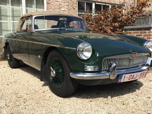 MGB Roadster 1963, Auto's, MG, Particulier, B, Benzine, Euro 1, Cabriolet, 2 deurs, Handgeschakeld, Groen, Zwart, Kunstmatig leder