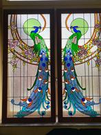 Deux vitraux en forme de paons, Antiquités & Art, Curiosités & Brocante, Enlèvement