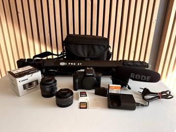 Canon Eos M50 vlog kit - zo goed als nieuw beschikbaar voor biedingen