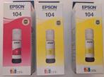 Inktpatronen * Epson 104 * set van 3 - nieuw., Ophalen of Verzenden, Nieuw, Cartridge, Epson
