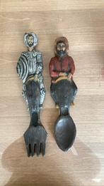2 houten beelden Don Quichot en schildjongen, Antiek en Kunst, Kunst | Beelden en Houtsnijwerken, Ophalen