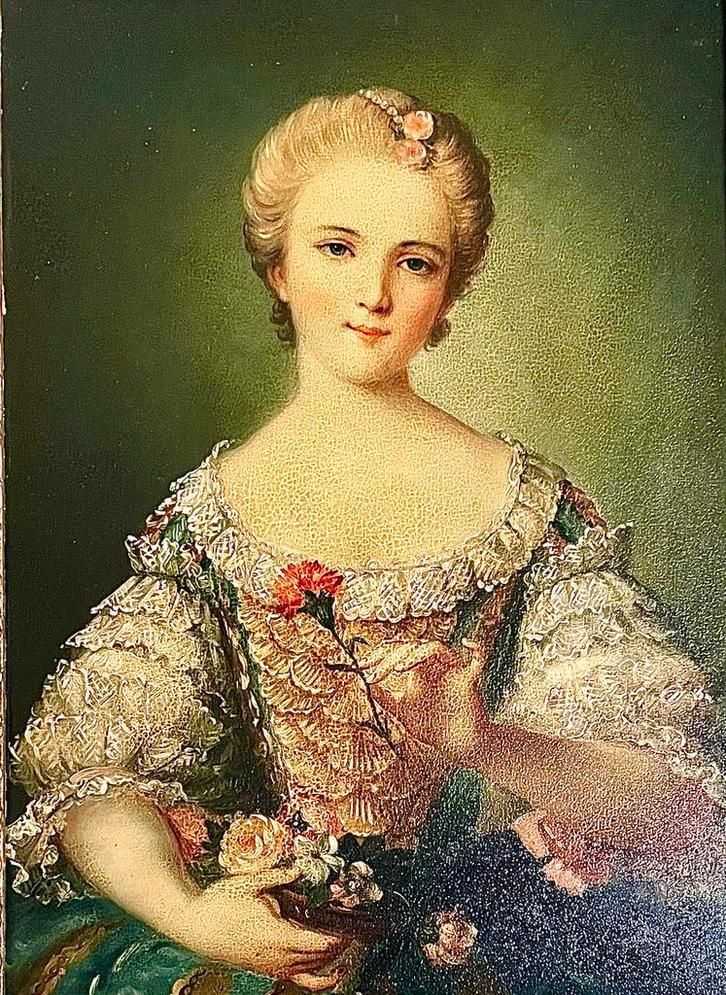 Antieke Reliëfdruk Louise van Frankrijk (Jean-Marc Nattier), Antiek en Kunst, Kunst | Schilderijen | Klassiek, Ophalen of Verzenden