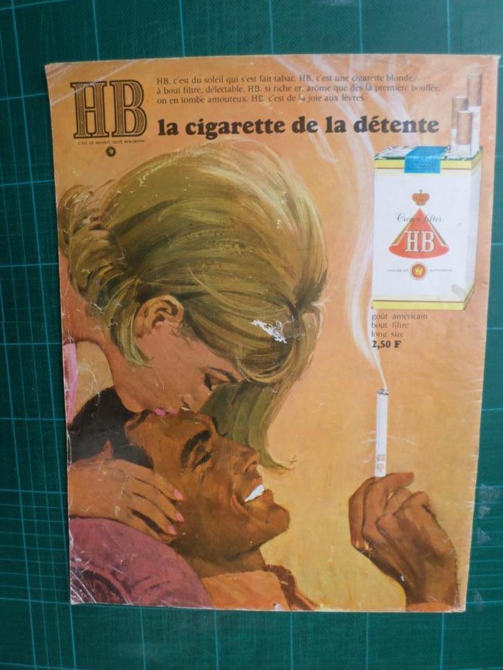 HB cigarette - publicité papier - 1966, Verzamelen, Merken en Reclamevoorwerpen, Gebruikt, Overige typen, Ophalen of Verzenden