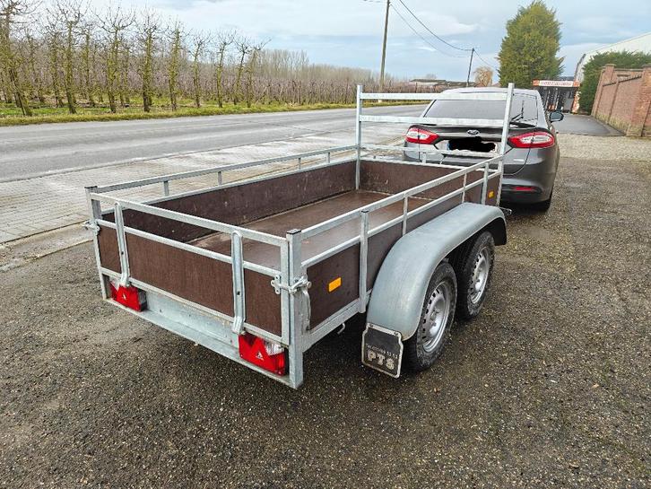 remork dubbelas  L2,58m B1,32 750k  2025 met coc attest, Auto diversen, Aanhangers en Bagagewagens, Gebruikt, Ophalen