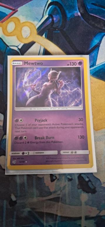 Pokémon TCG Mewtwo Detective Pikachu 12/18 Holo RARE NM, Enlèvement ou Envoi, Neuf