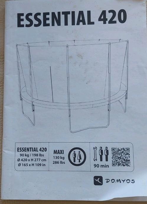 Trampoline DOMYOS Essential 420, Kinderen en Baby's, Speelgoed | Buiten | Trampolines, Gebruikt, Ophalen