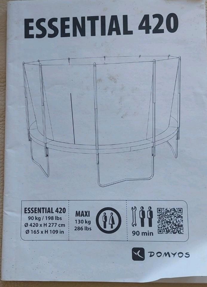 Trampoline DOMYOS Essential 420, Kinderen en Baby's, Speelgoed | Buiten | Trampolines, Gebruikt, Ophalen
