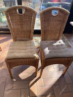 6 rieten stoelen met kussentjes, Huis en Inrichting, Ophalen, Riet, Gebruikt, Overige kleuren
