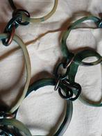 Halsketting muntgroen, Handtassen en Accessoires, Kettingen, Ophalen, Gebruikt, Groen, Kunststof