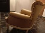 Mooie fauteuil model Chesterfield.Goudkleurig., Huis en Inrichting, Fauteuils, Ophalen, Gebruikt