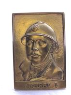Plaque en bronze Albert 1er de l'artiste M. Giltary, Antiquités & Art, Bronze, Enlèvement ou Envoi