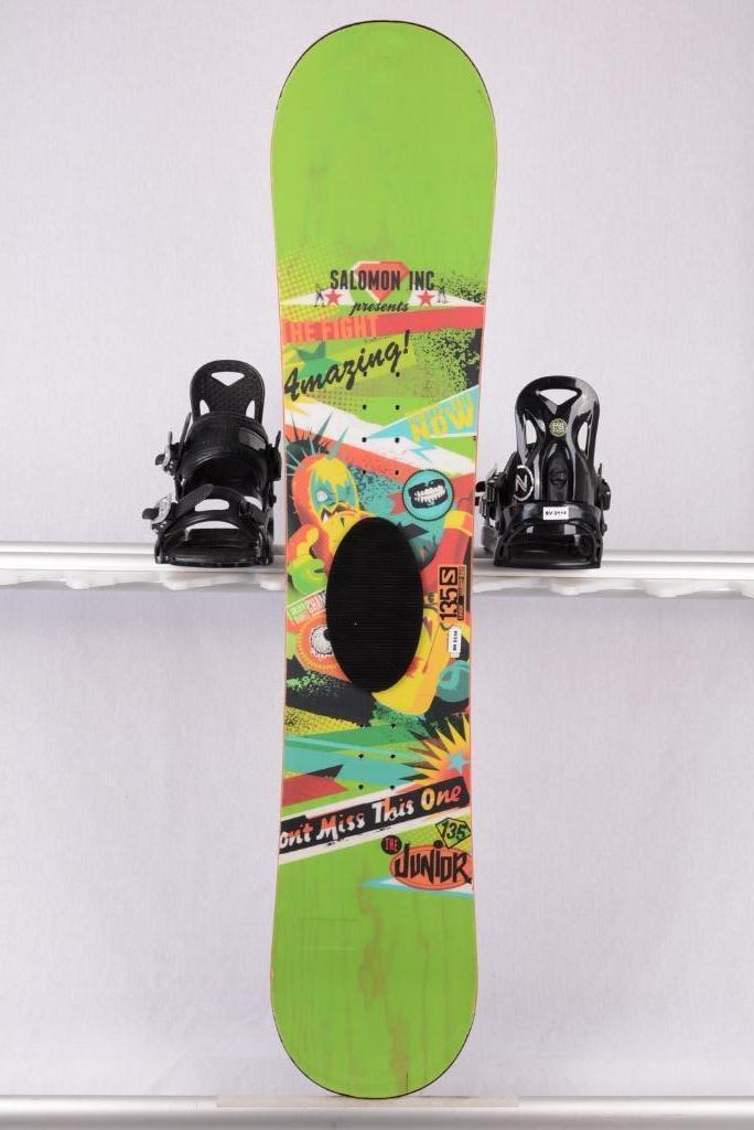 125 130 kinder snowboard SALOMON THE JUNIOR, green, Sport en Fitness, Snowboarden, Gebruikt, Board, Verzenden