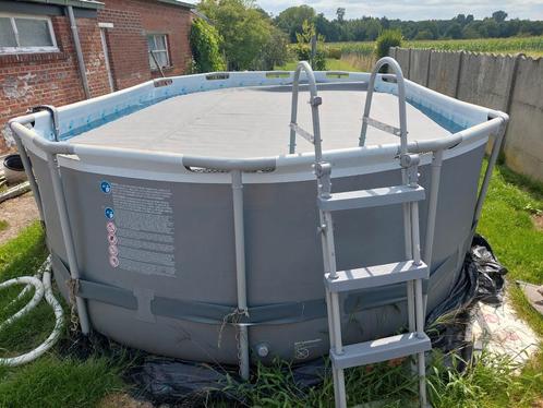 Zwembad bestway power steel oval 488x305x107, Tuin en Terras, Zwembaden, Gebruikt, Ophalen