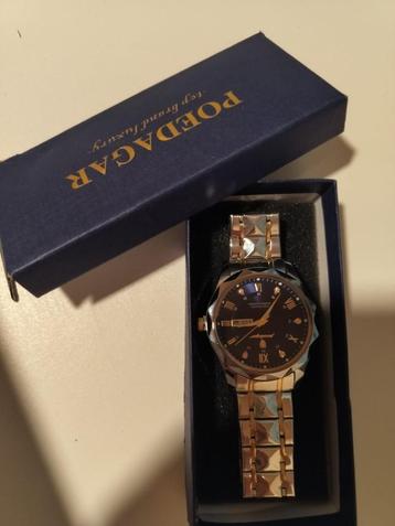 pegar quartz horloge – blauw wijzerplaat, goud/zilveren band beschikbaar voor biedingen