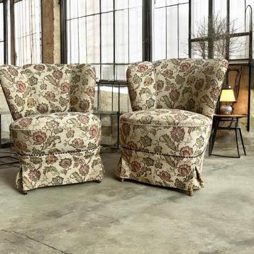 Set van 2 vintage clubzetels/retro fauteuil /cocktail zetel beschikbaar voor biedingen