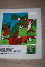 Disney schuifpuzzel , The Fox and the hound , 20x17 , 1980, Verzamelen, Overige typen, Gebruikt, Ophalen of Verzenden, Overige figuren