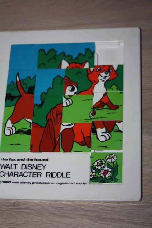 Disney schuifpuzzel , The Fox and the hound , 20x17 , 1980, Verzamelen, Disney, Gebruikt, Overige typen, Overige figuren, Ophalen of Verzenden