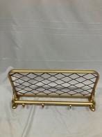 Vintage messing garderobe wandkapstok met hoedenplank., Huis en Inrichting, Woonaccessoires | Kapstokken, Ophalen of Verzenden