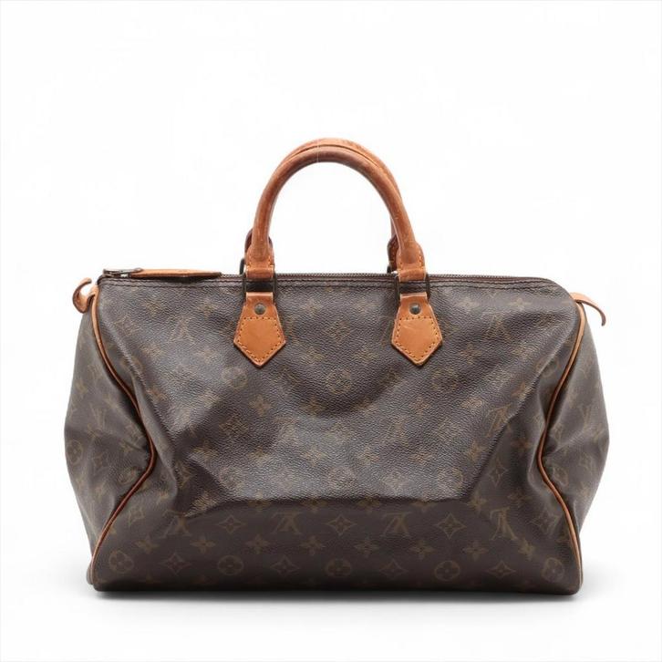 Louis Vuitton Speedy 35 vintage handtas, Handtassen en Accessoires, Tassen | Damestassen, Gebruikt, Handtas, Bruin, Verzenden