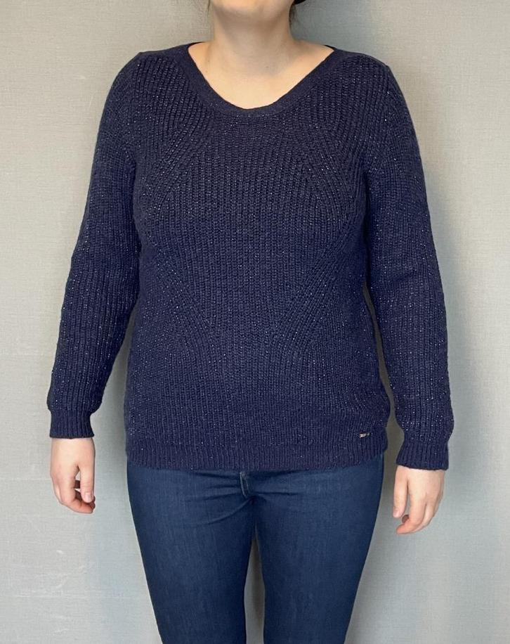 Donkerblauwe gebreide trui met glitters van Vila Joy (M/38), Kleding | Dames, Truien en Vesten, Zo goed als nieuw, Maat 38/40 (M)
