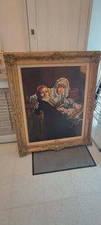 Verboden lectuur antiek olie schilderij op doek R.Klein, Antiek en Kunst, Ophalen of Verzenden