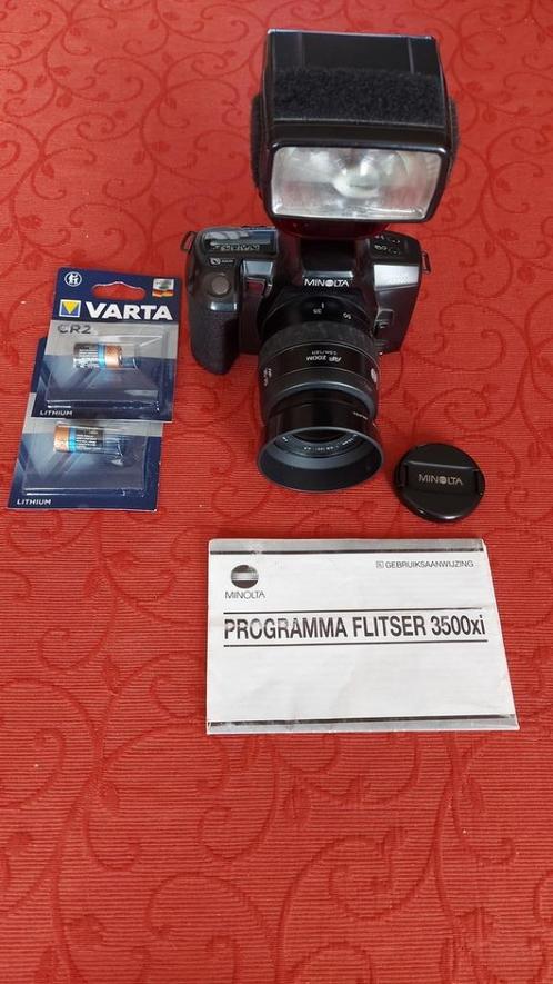Minolta Dynax 303SI + flash 3500 XI, Audio, Tv en Foto, Fotocamera's Analoog, Zo goed als nieuw, Minolta, Ophalen of Verzenden