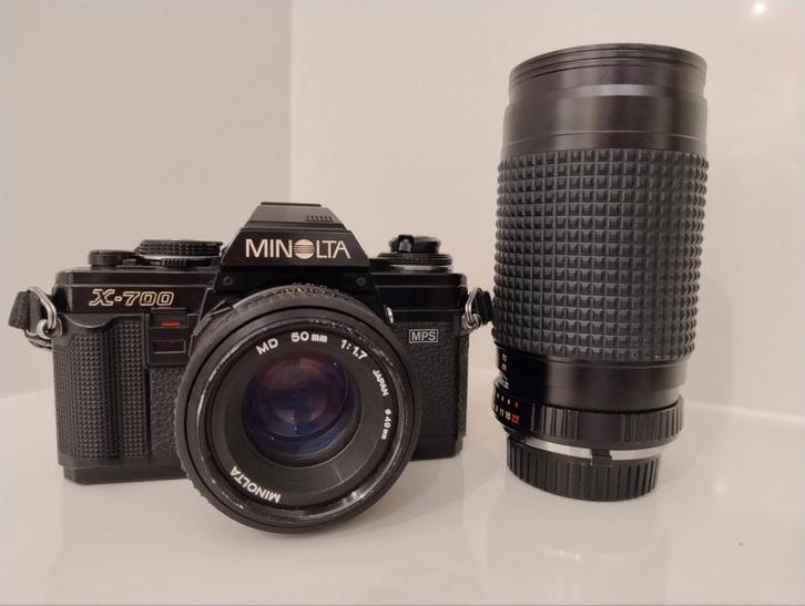 Minolta X 700 met een Minolta 50mm 1:1.7 Lens, Audio, Tv en Foto, Fotocamera's Analoog, Minolta, Ophalen of Verzenden